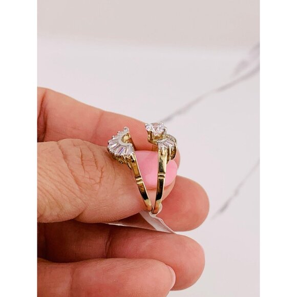 10k Solid Gold ring wedding ring set Size 8 - Set de matrimonio en oro - Picture 5 of 9